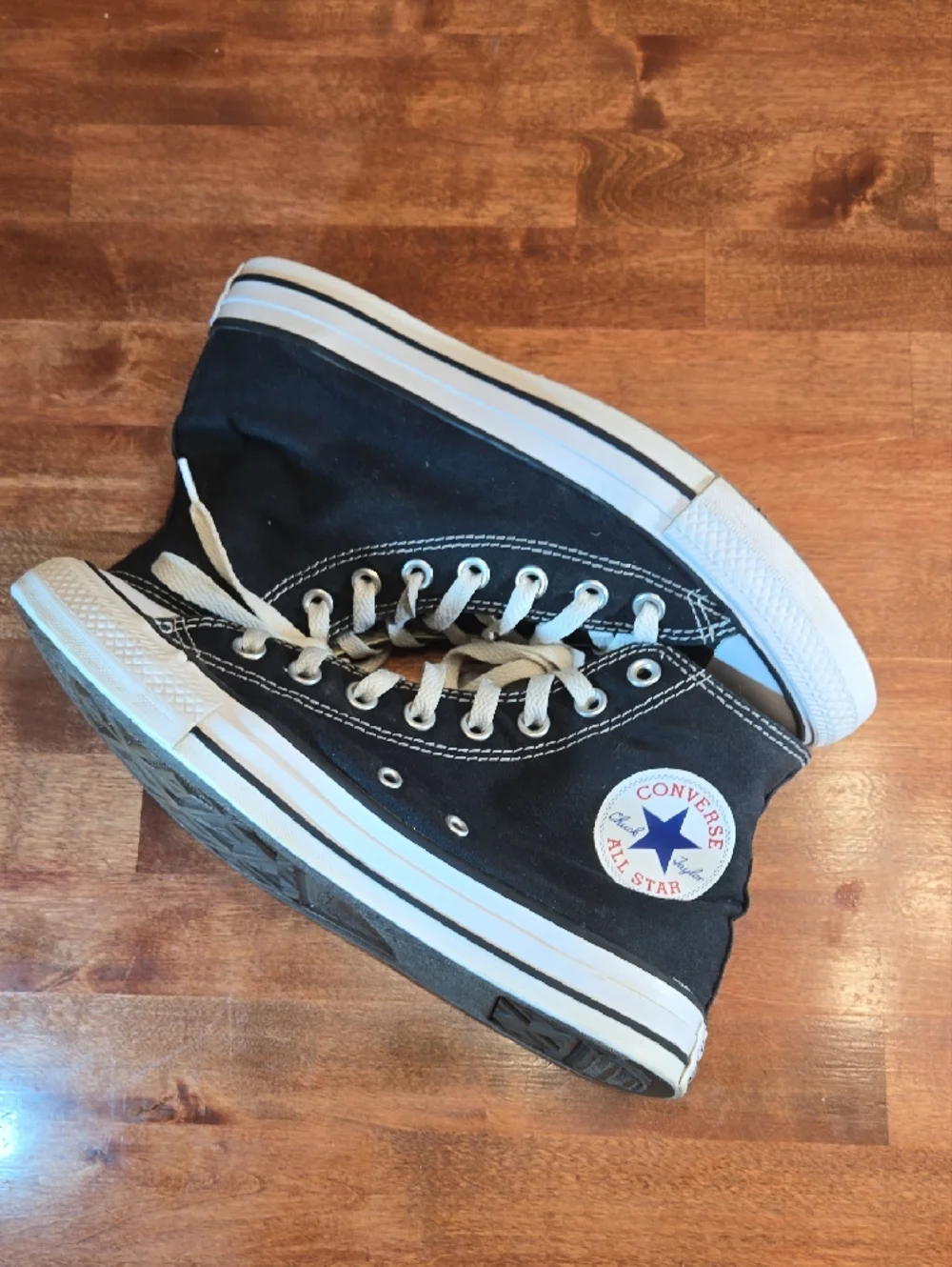 Converse Chuck Taylor All Star Black and White High-Top Sneakers - Picture 6 of 9